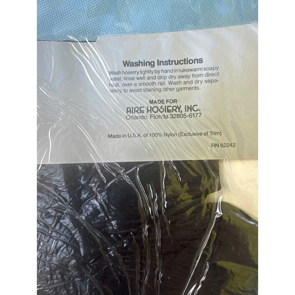 D'Airelle Black Sheer Pantyhose Vintage Hosiery Stockings 5'6